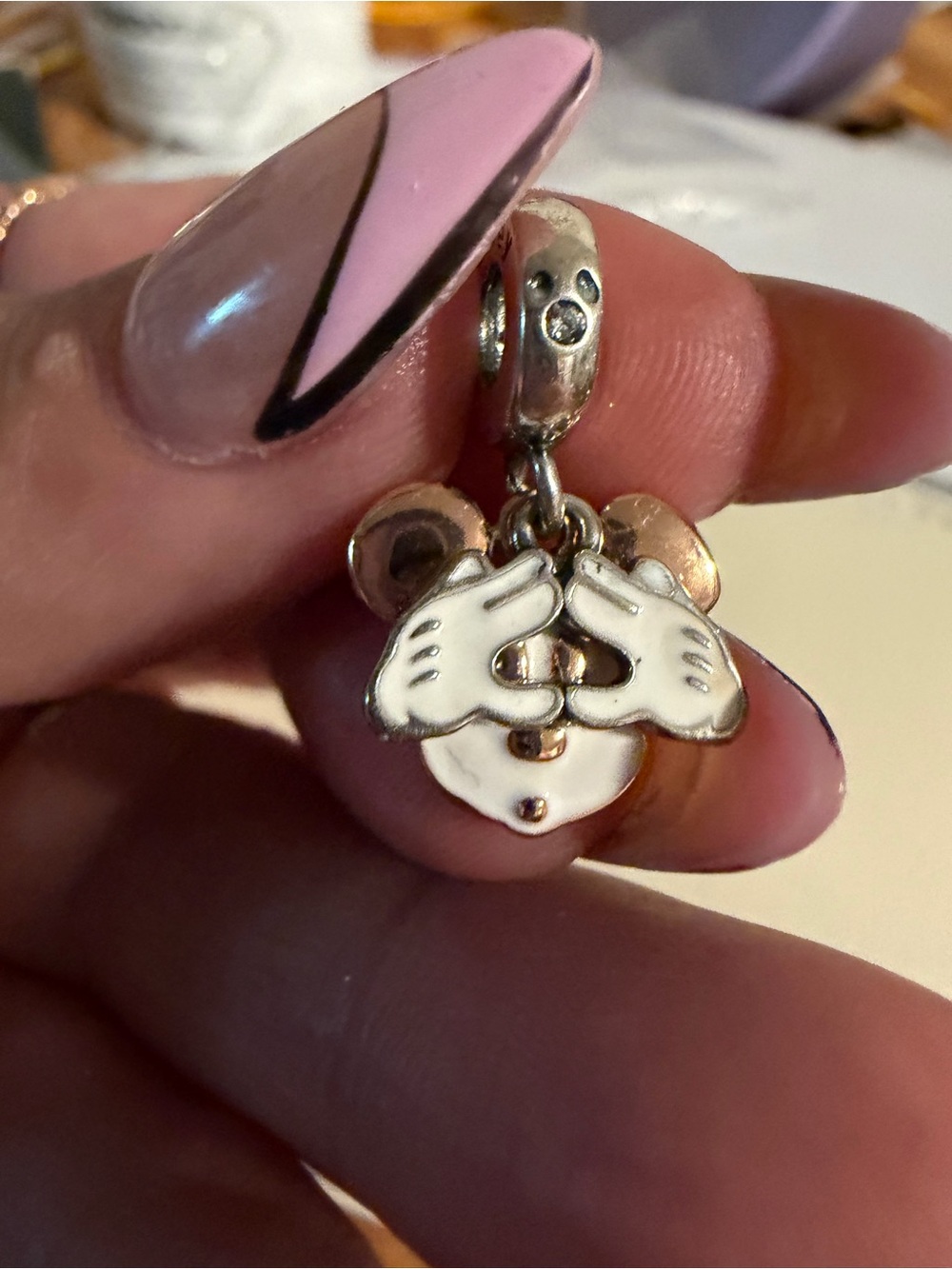 Pandora Disney Mickey Mouse Double Dangle Charm (“Peekaboo Mickey”) #780112C01